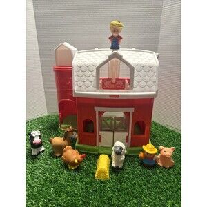 Fisher Price Little People Animal Friends Farm Barn Silo W/ Working Sound